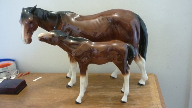 VERY LARGE MELBA WARE HORSE & FOAL Carousel 1