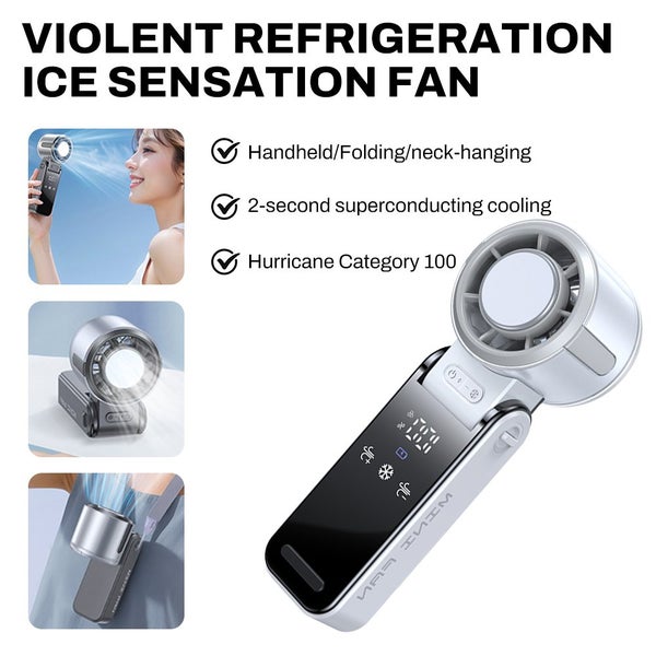 Handheld Turbine Fan LED Digital Display 100 High-speed Adjustable Cooling Fan Carousel 6