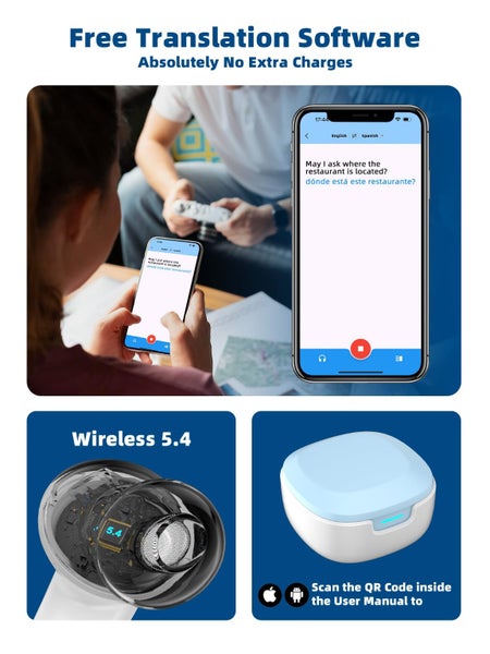 Language Translator Earbuds Support 144 Languages Accents AI Translation Earbuds Carousel 8