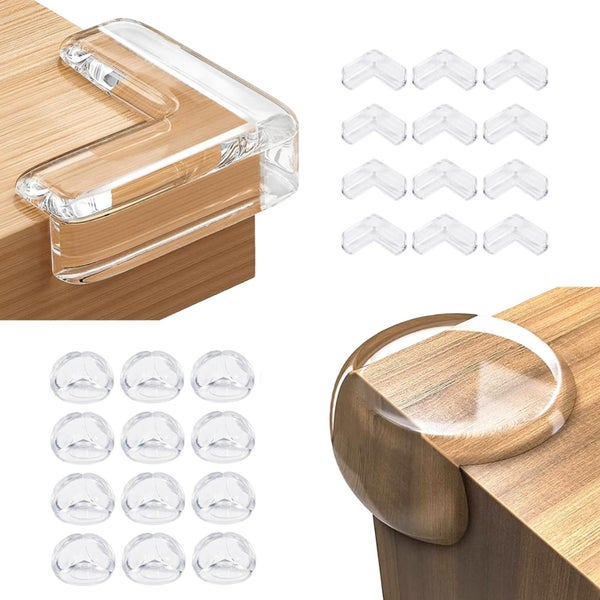 24 PCS Clear Corner Protector, Spherical L¦ L-Shaped Safe Corner Guard for Baby Carousel 1