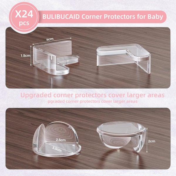 24 PCS Clear Corner Protector, Spherical L¦ L-Shaped Safe Corner Guard for Baby Carousel 2