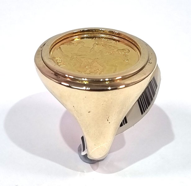 Valued $8,100 9ct & 22ct Yellow Gold Full Sovereign Ring Carousel 2