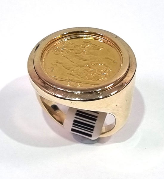Valued $8,100 9ct & 22ct Yellow Gold Full Sovereign Ring Carousel 1