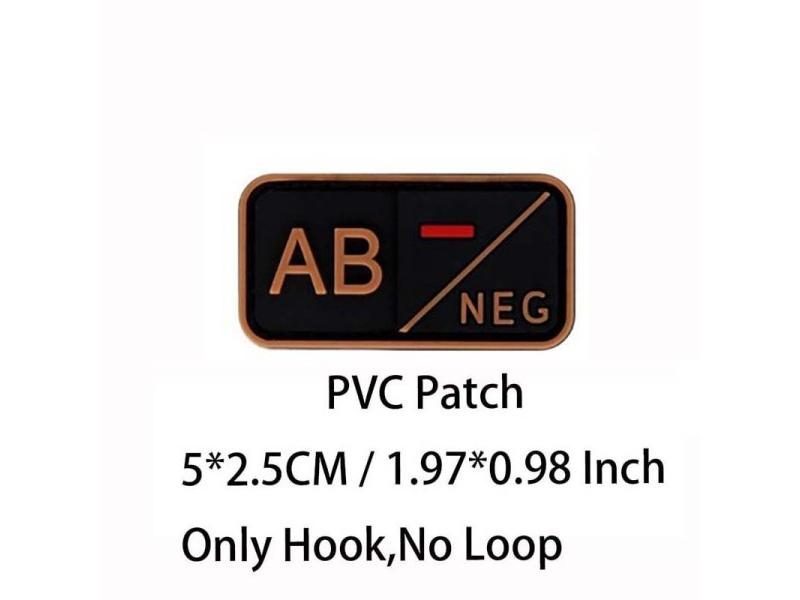 Small Patch With Hook PVC Blood Type A B AB O POS NEG Emblemen Patches Military Carousel 1