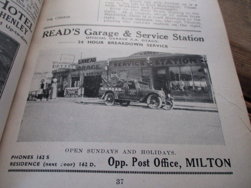 RARE BOOK !!!! NZ MOTORISTS ROAD GUIDE South Island 1939 Edition Carousel 12