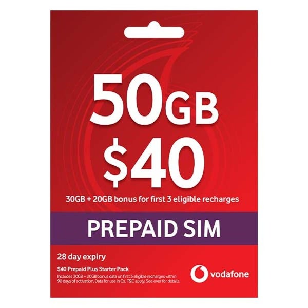 Vodafone $45 Starter Pack Prepaid SIM Card Carousel 2