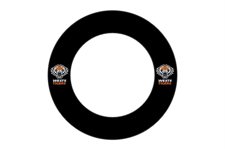 Pro Star Genuine Bristle Dart Board + Wests Tigers NRL Surround + Darts Carousel 7