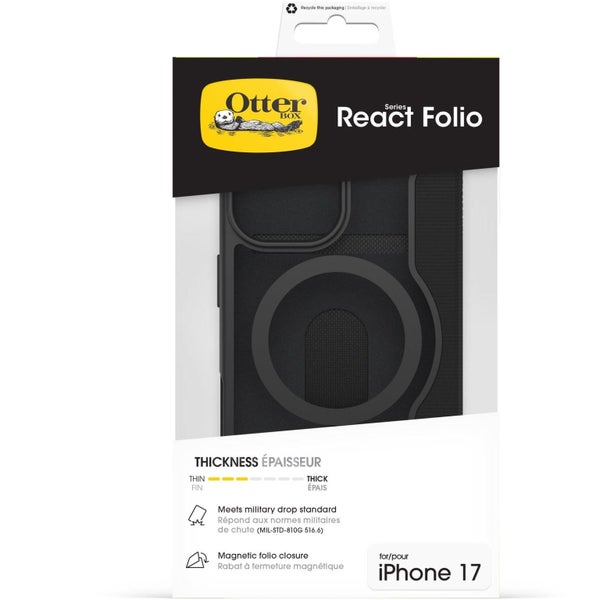OtterBox React Folio MagSafe Case for Apple iPhone 17- Black Crystal Carousel 6