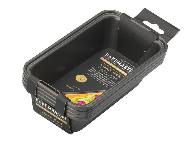 Set of 4 Mini Loaf Bake Pans - Non Stick - 15cm x 8.5cm x 4.5cm Carousel 2
