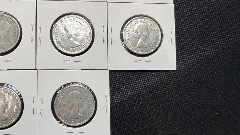 Australian One Florin Silver Coins Date Run 1946-1963 - Lot E983 Carousel 10