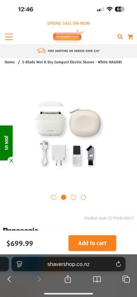 Panasonic 5-Blade Wet & Dry Compact Electric Shaver (white Nagori) Carousel 4