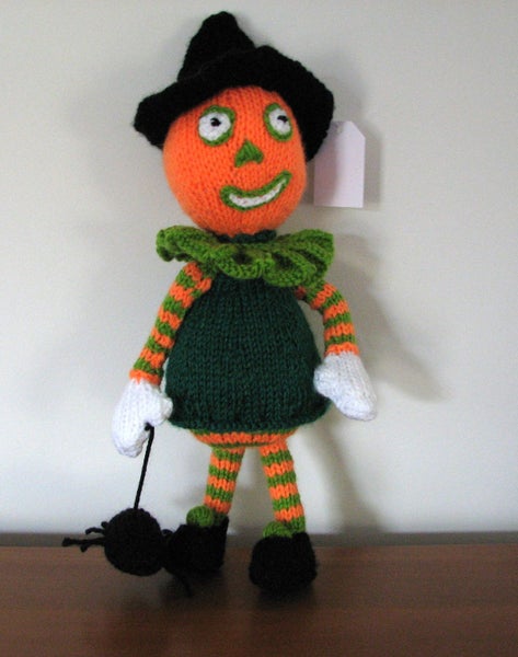 Halloween Pumpkin Head Doll - NEW - Novelty Toy- HandKnitted Carousel 1