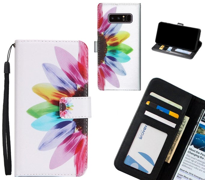 Galaxy Note 8 case 3 card leather wallet case printed ID Carousel 1