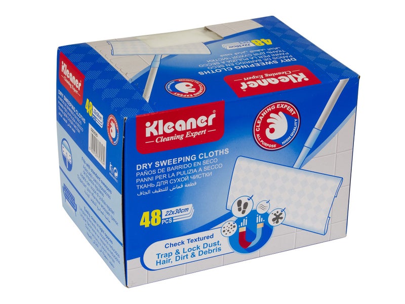 Dry Sweeping Cloths Refill - Box of 48 - 22cm x 30cm Carousel 1