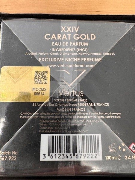 Vertus XXIV Carat Gold Eau De Parfum - Paris Carousel 2