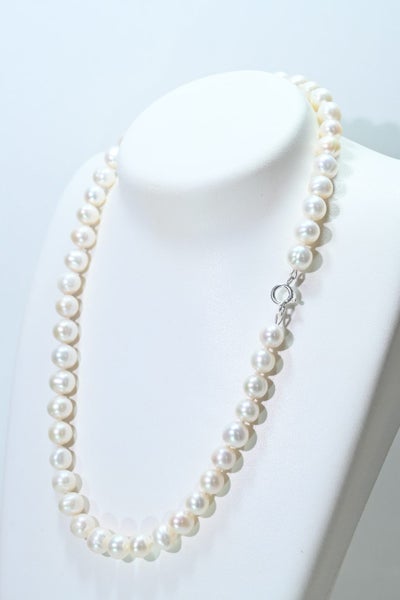 Freshwater pearl necklace 9mm pearls 925 silver clasp Carousel 2