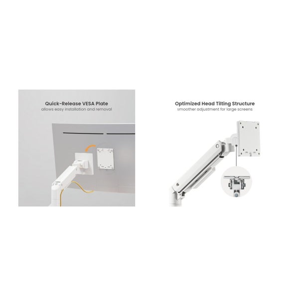 KONIC Heavy-Duty Gas Spring Monitor Wall Mount - Fits Screen up to 17"-49" - Carousel 5