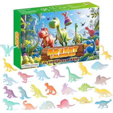 Christmas Halloween Calendar Advent Glow In The Dark Dinos Box Carousel 2