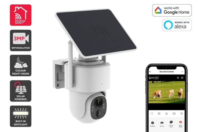 Kogan SmarterHome™ 4G Outdoor Battery Powered Pan and Tilt Security Camera with Carousel 1