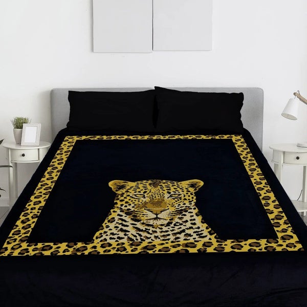 Leopard Painted 2 Ply Mink Blanket Queen/King By Marlborough Textiles Carousel 2