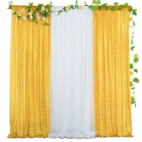 Gold Sequin Backdrop Curtain Carousel 1