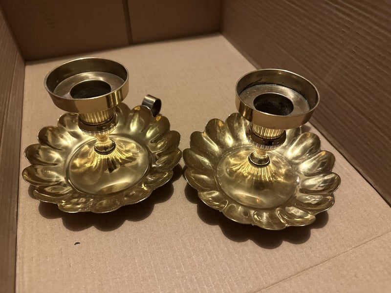 Vintage brass candle holders Carousel 1