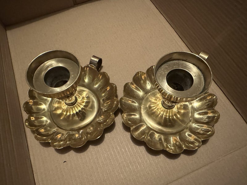 Vintage brass candle holders Carousel 2