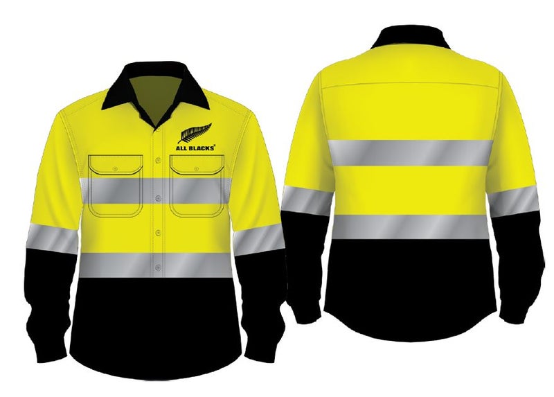 All Blacks Fitzy Hi Vis Work Shirt - Sizes S to 5XL Carousel 1