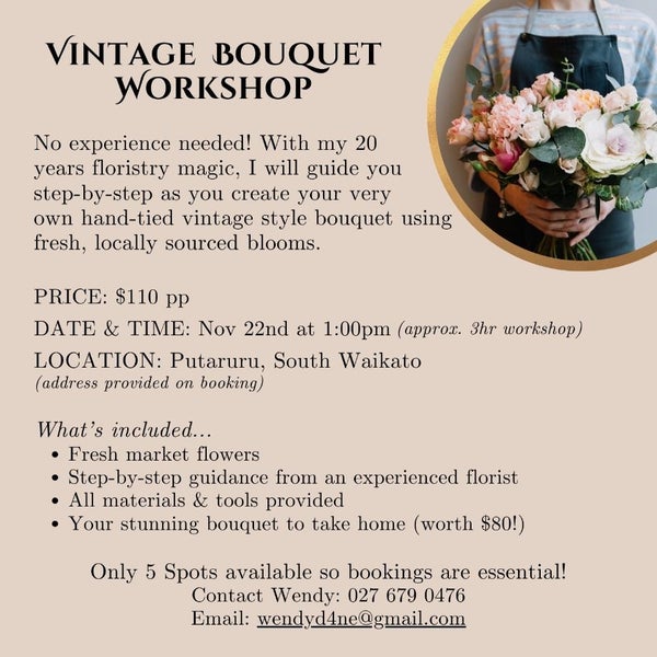 Whimsical Bloom Room – Vintage Bouquet Workshop Carousel 2
