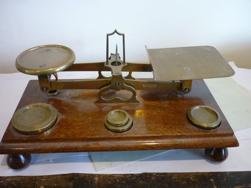 POST OFFICE BRASS SCALES AND WEIGHTS Carousel 1