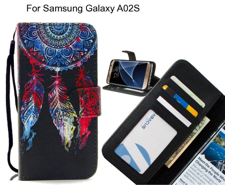 Samsung Galaxy A02S case 3 card leather wallet case printed ID Carousel 1