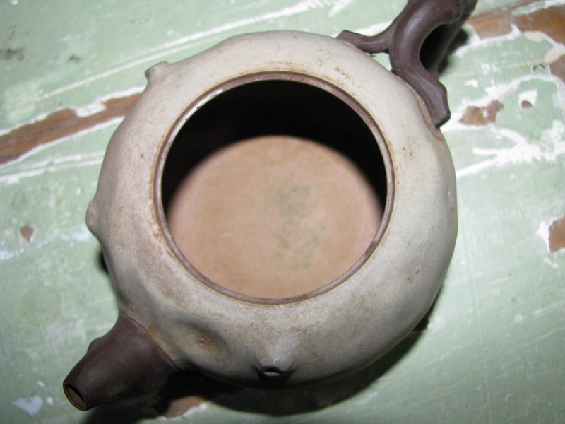 Small Old Chinese ? Pottery Teapot With Branch Features Signed On Base And Top Carousel 17