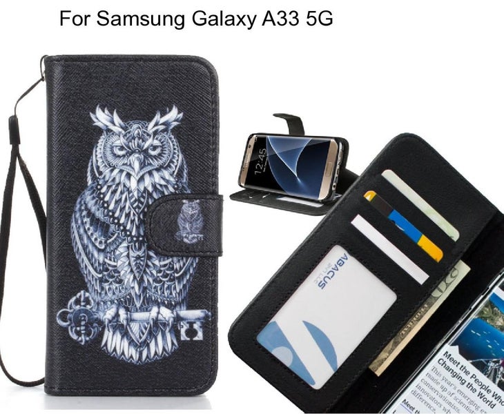 Samsung Galaxy A33 5G case 3 card leather wallet case printed ID Carousel 1