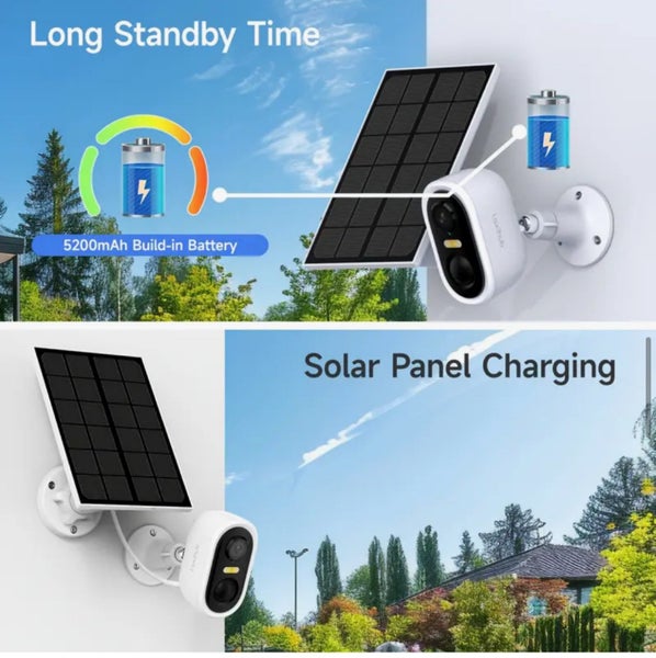 2xBattery/Solar Powered Wireless Security Camera WiFi Carousel 2