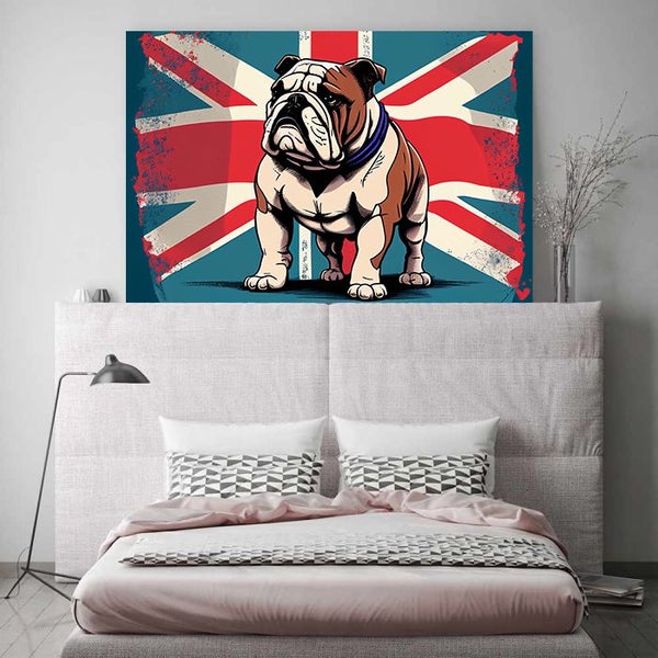 Framed $1 RESERVE 1 Panel Canvas Art Print - British Bulldog Carousel 2