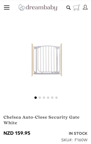 Dreambaby Chelsea auto-close security gate white and extension Carousel 8
