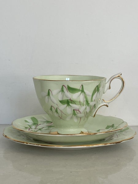 Stunning Royal Albert Laurentian Snowdrop trio 1940s63794289320066110