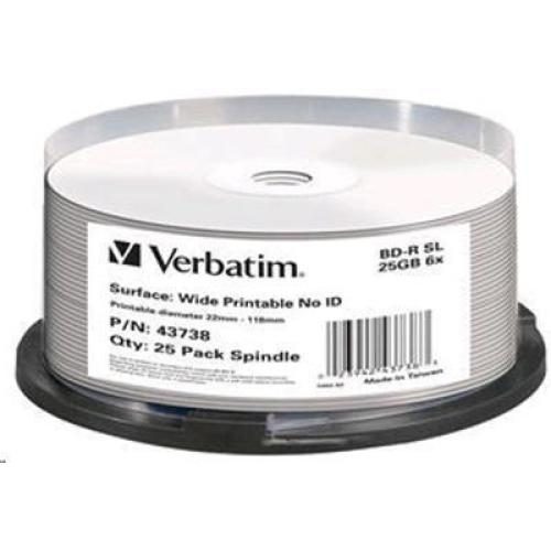 Verbatim 43738 Blu-Ray BD-R - 25 Pack 25GB - Spindle White Wide Ink [43738] Carousel 1