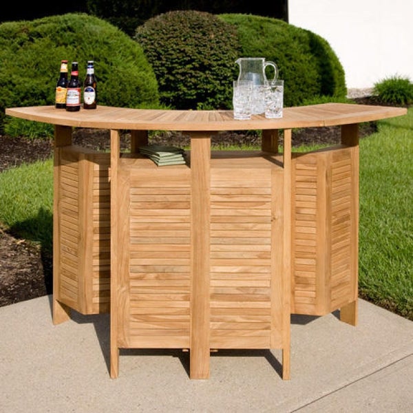 Teak Wood Outdoor Bar Leaner, TABLE ONLY - 100% Teak Carousel 2