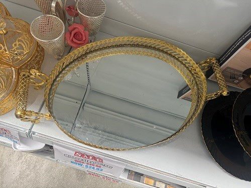 Serving Tray with Mirror Golden Carousel 1