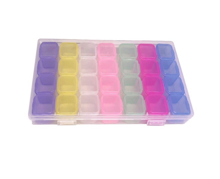 Nail Storage Box 28 Grid Eco Friendly Durable Transparent PP Separate Lid Nai Carousel 1