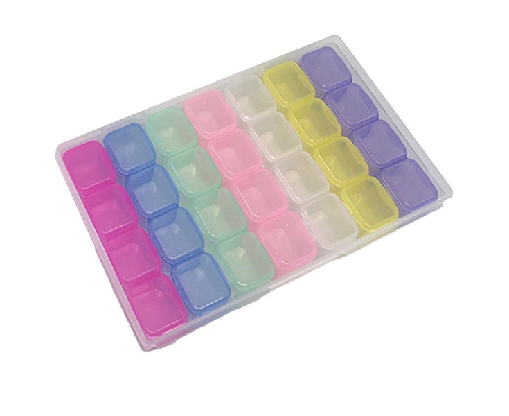 Nail Storage Box 28 Grid Eco Friendly Durable Transparent PP Separate Lid Nai Carousel 5