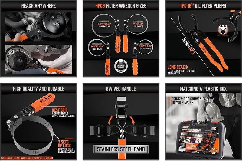 5pc Oil Filter Wrench 97471 Carousel 2