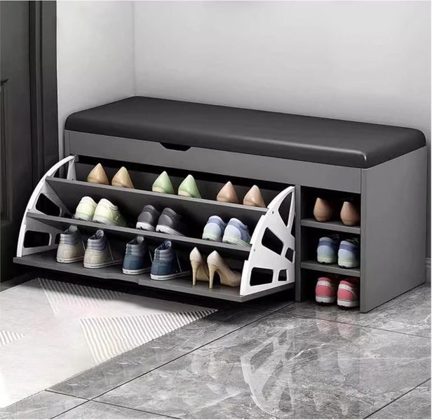 Shoe Cabinet Gray & Black HXD001434 Carousel 1