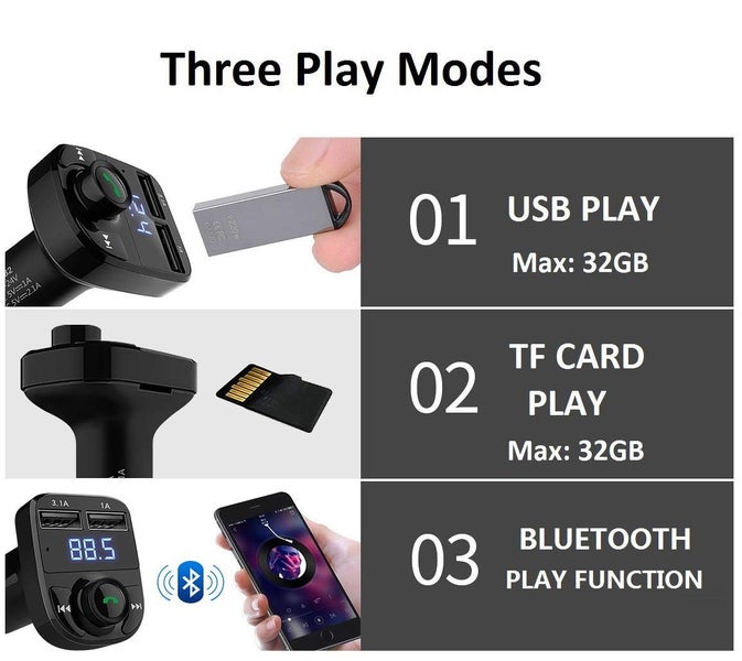 Handsfree Call Car Charger Bluetooth Receiver Carousel 8