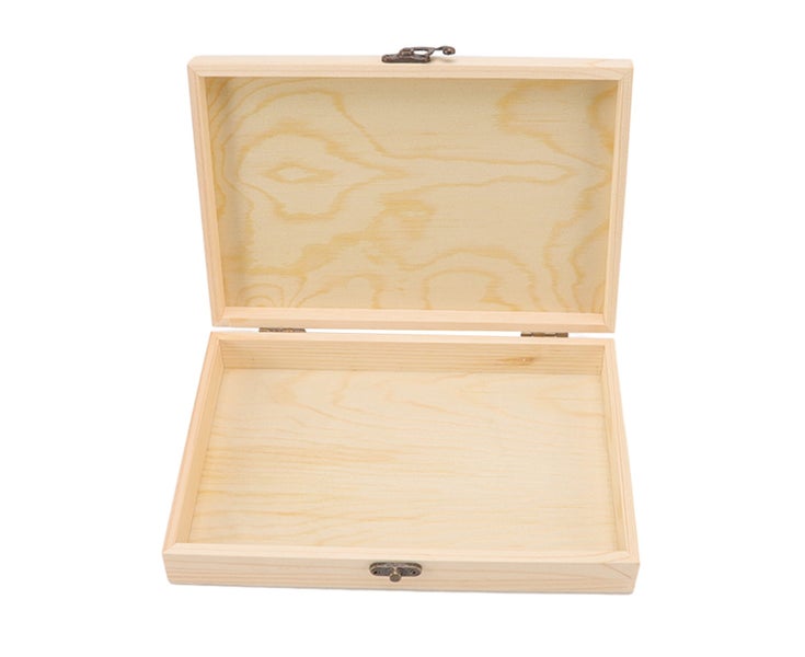 Wood Cigar Humidor Rectangular Pine Rustic Large Capacity DIY Cigar Storage B64256971846659110