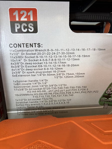 121pcs socket wrench set- BRAND NEW Carousel 4