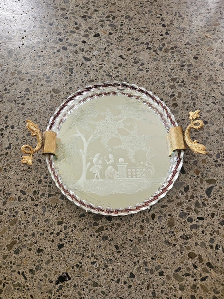 VINTAGE MURANO ROUND BAROVIER MIRROR TRAY Carousel 1