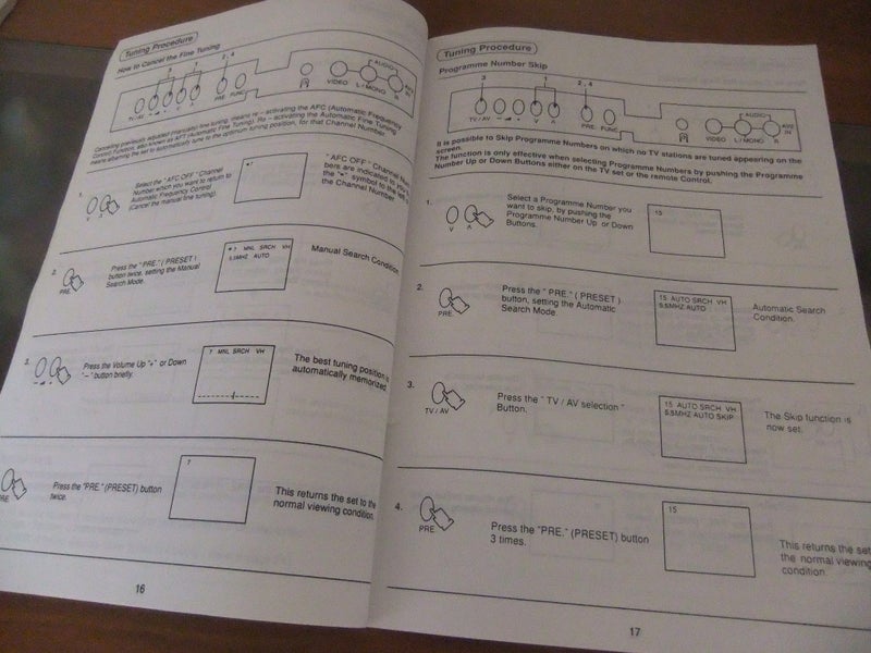 Sony VCR & Panasonic TV Old Operating Instruction Manuals (2) Carousel 7
