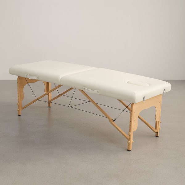 White Portable Leather Massage Table + Carry Bag Carousel 2